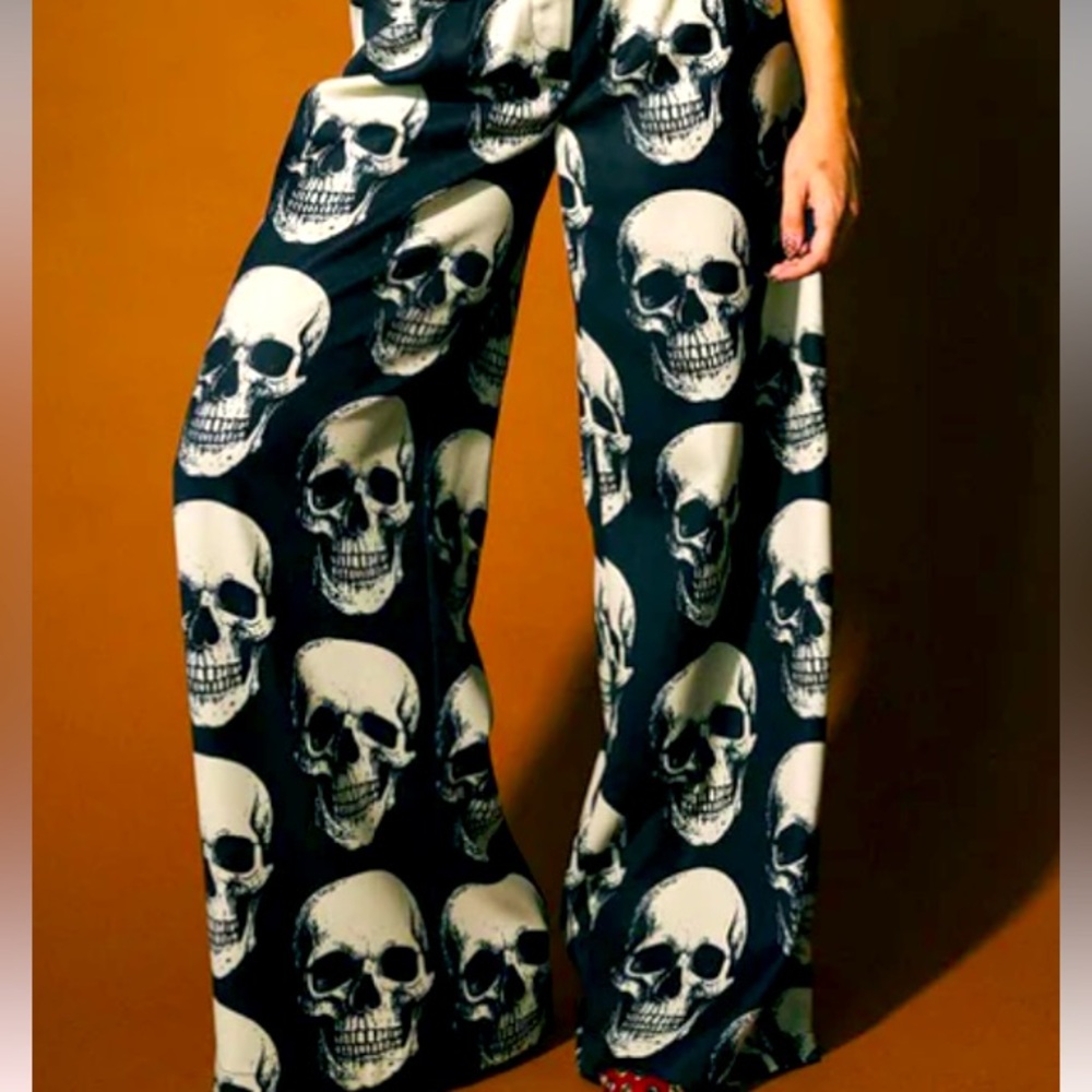 Dressed in Lala Never Taking These Off Pants Skulls in XL